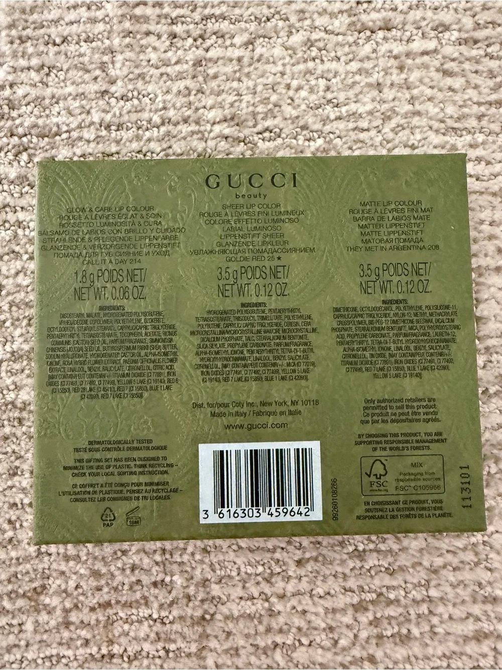 NWT Gucci Lipstick Trio in Rouge